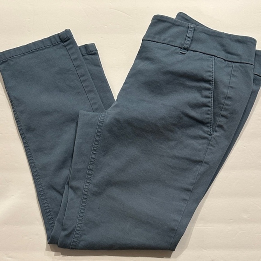Loft denim Blue cotton chino cropped skinny trouser Pants size 4P